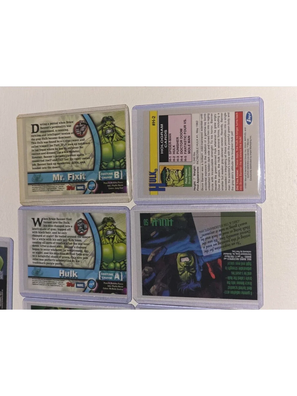Incredible Hulk Marvel Comics Holo Mr Fix It Legends Masterpieces Card Lot